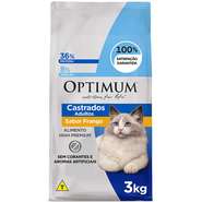 Ração Seca Optimum Frango para Gatos Adultos Castrados - 3Kg