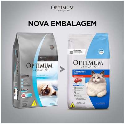 Ração Seca Optimum Carne para Gatos Adultos Castrados