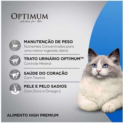 Ração Seca Optimum Carne para Gatos Adultos Castrados