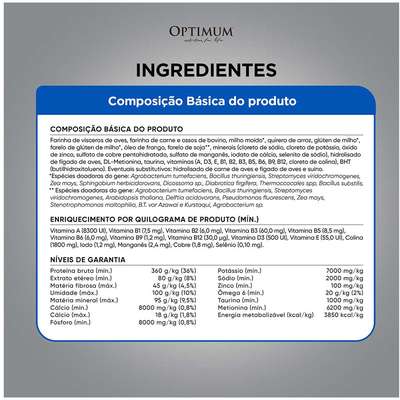 Ração Seca Optimum Carne para Gatos Adultos Castrados