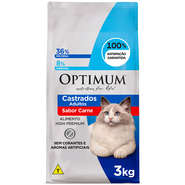 Ração Seca Optimum Carne para Gatos Adultos Castrados - 3Kg