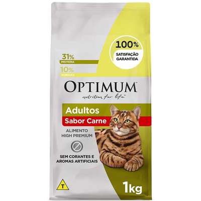 Ração Seca Optimum Carne para Gatos Adultos