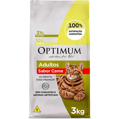 Ração Seca Optimum Carne para Gatos Adultos