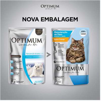 Ração Úmida Optimum Sachê para Gatos Adultos Manutenção de Peso Frango