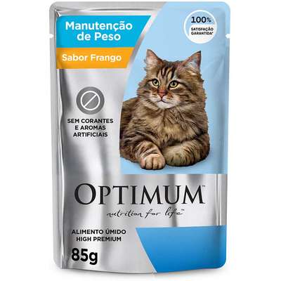 Ração Úmida Optimum Sachê para Gatos Adultos Manutenção de Peso Frango