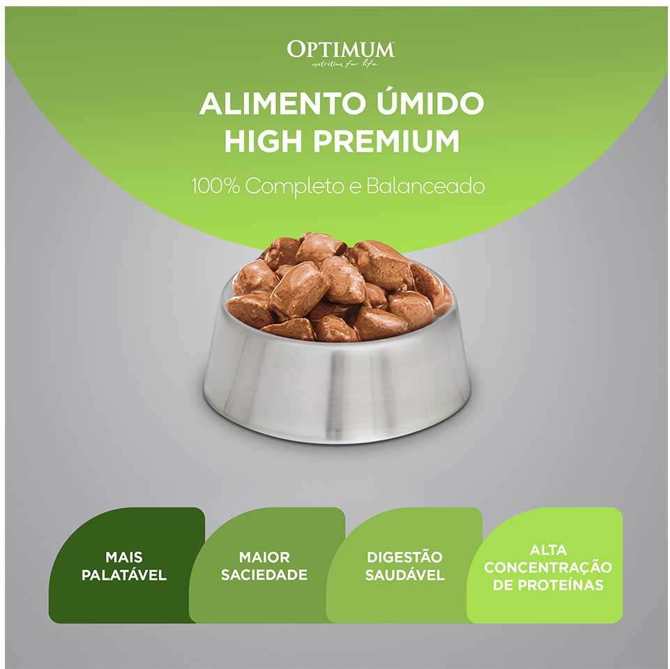 Ração Úmida Optimum Sachê para Cães Adultos Raças Pequenas e Minis Frango - 100 g