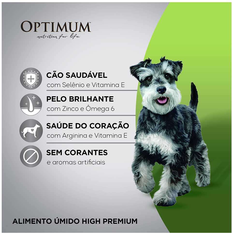 Ração Úmida Optimum Sachê para Cães Adultos Raças Pequenas e Minis Frango - 100 g