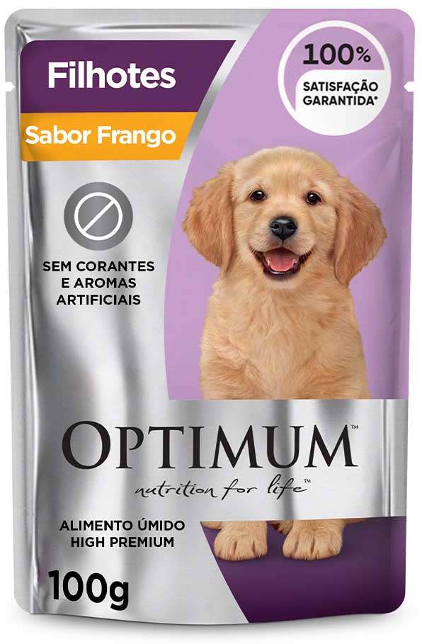 Ração Úmida Optimum Sachê Frango para Cães Filhotes - 100 g