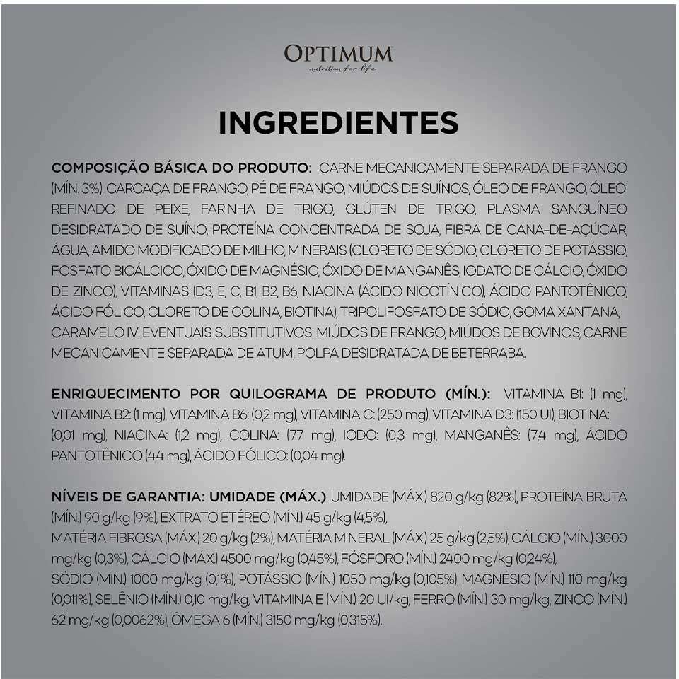 Ração Úmida Optimum Sachê Frango para Cães Filhotes - 100 g
