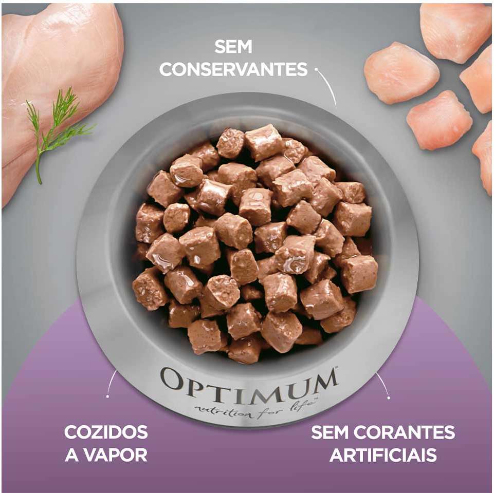 Ração Úmida Optimum Sachê Frango para Cães Filhotes - 100 g