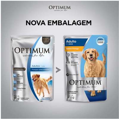 Ração Úmida Optimum Sachê para Cães Adultos Frango