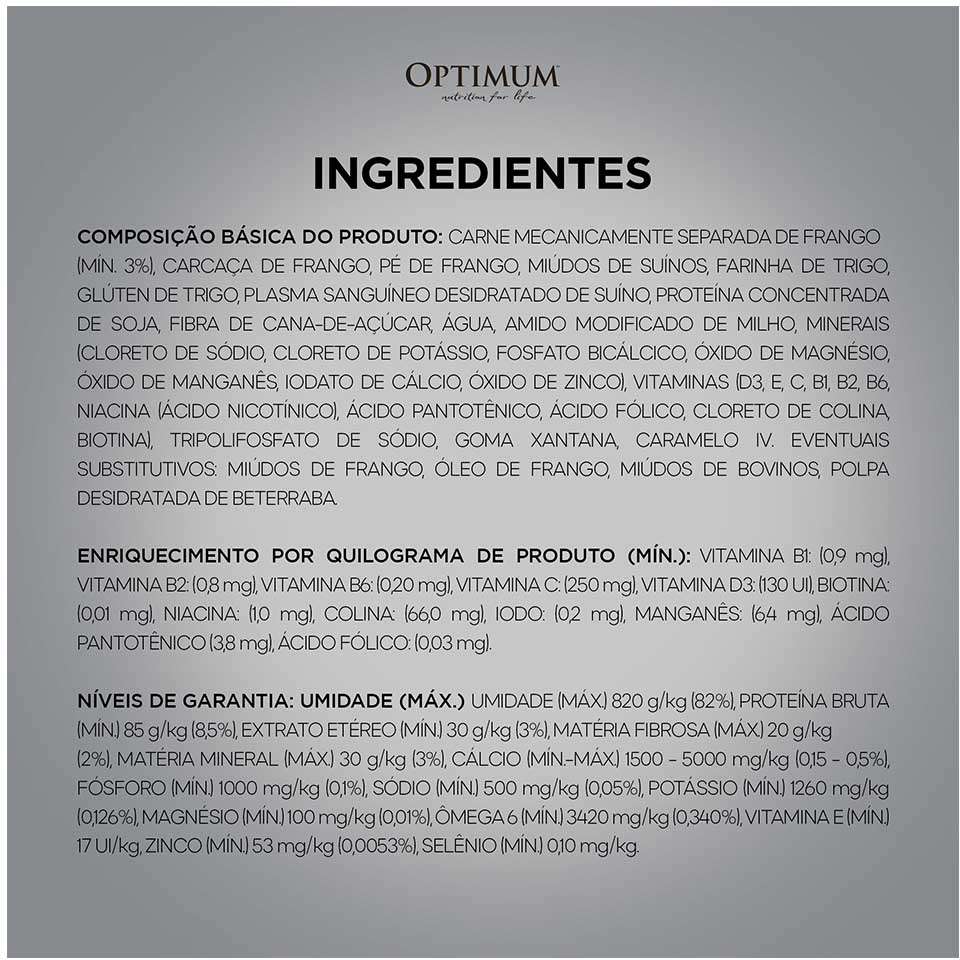 Ração Úmida Optimum Sachê para Cães Adultos Frango - 100 g