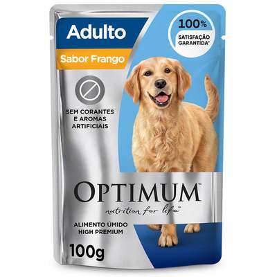 Ração Úmida Optimum Sachê para Cães Adultos Frango