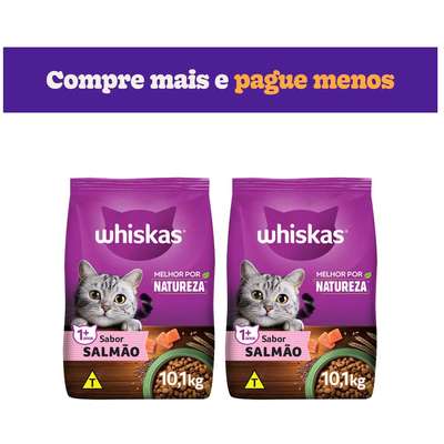 Ração Whiskas Melhor Por Natureza Salmão Gatos Adultos
