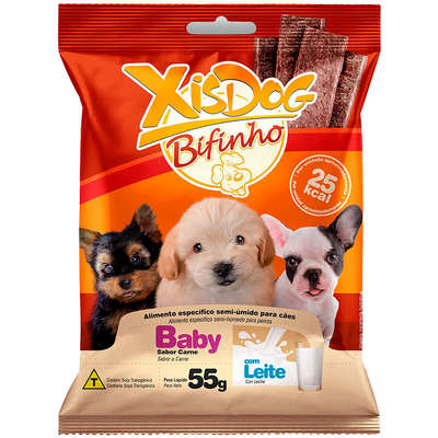 Petisco XisDog para Cães Filhotes Sabor Leite - 55g