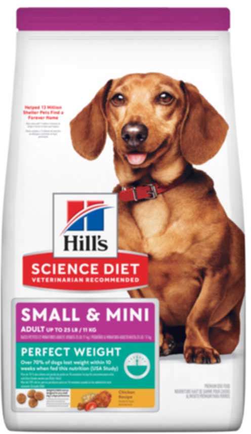 Ração Seca Hill's Science Diet Peso Perfeito Frango para Cães Adultos Porte Pequeno e Mini - 1,81Kg