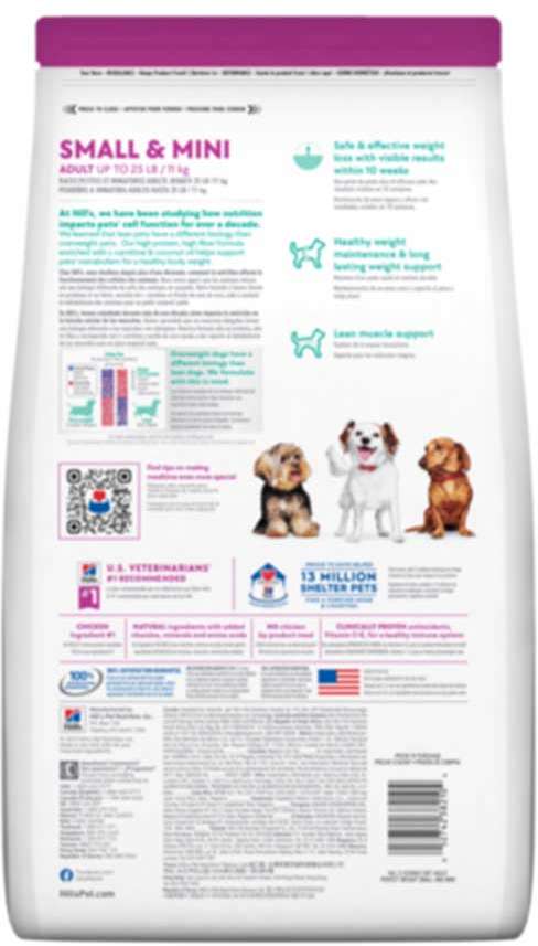 Ração Seca Hill's Science Diet Peso Perfeito Frango para Cães Adultos Porte Pequeno e Mini - 1,81Kg