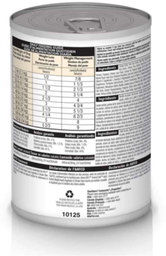 Ração Úmida Hill's Science Diet Peso Perfeito Frango e Vegetais para Cães Adultos - 354 g