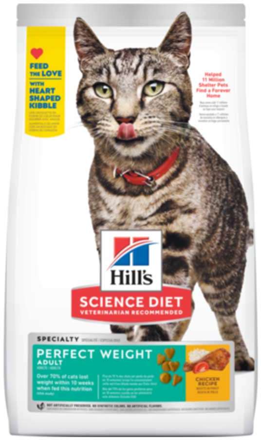 Ração Seca Hill's Science Diet Peso Perfeito Frango para Gatos Adultos - 1,36Kg