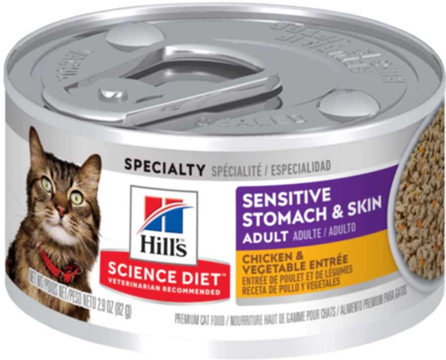 Ração Úmida Hill's Science Diet Pele Sensível Frango e Vegetais para Gatos Adultos - 82 g