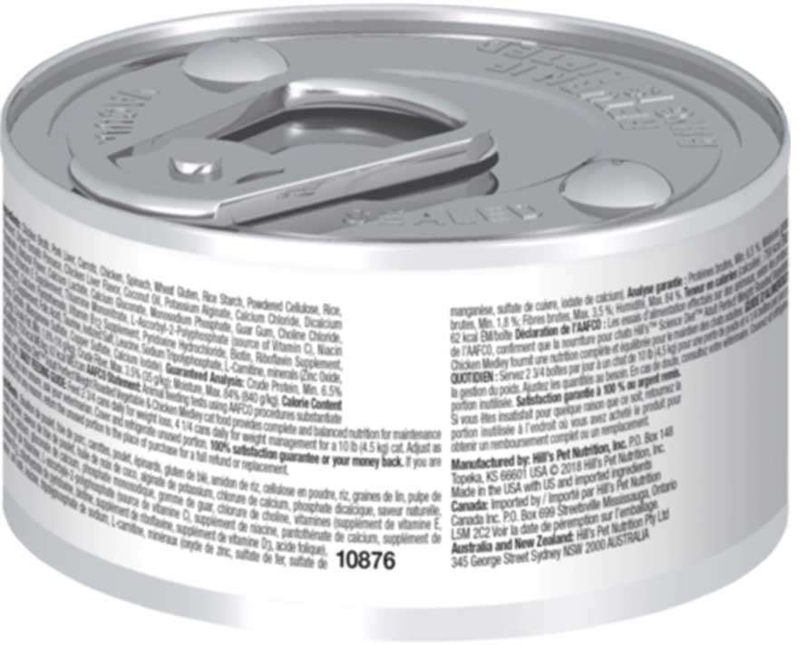 Ração Úmida Hill's Science Diet Peso Perfeito Frango para Gatos Adultos - 82 g