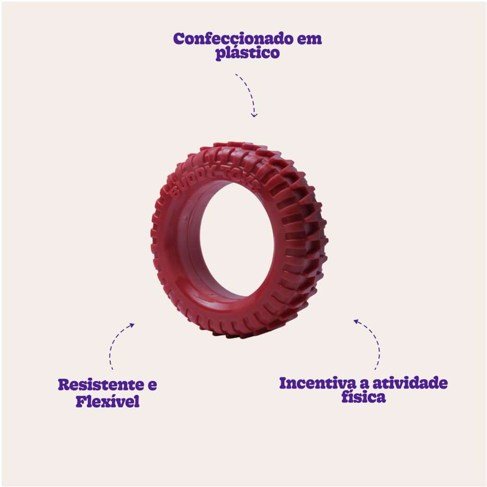 Brinquedo Buddy Toys Pneu Nylon Vermelho - Tam. Único