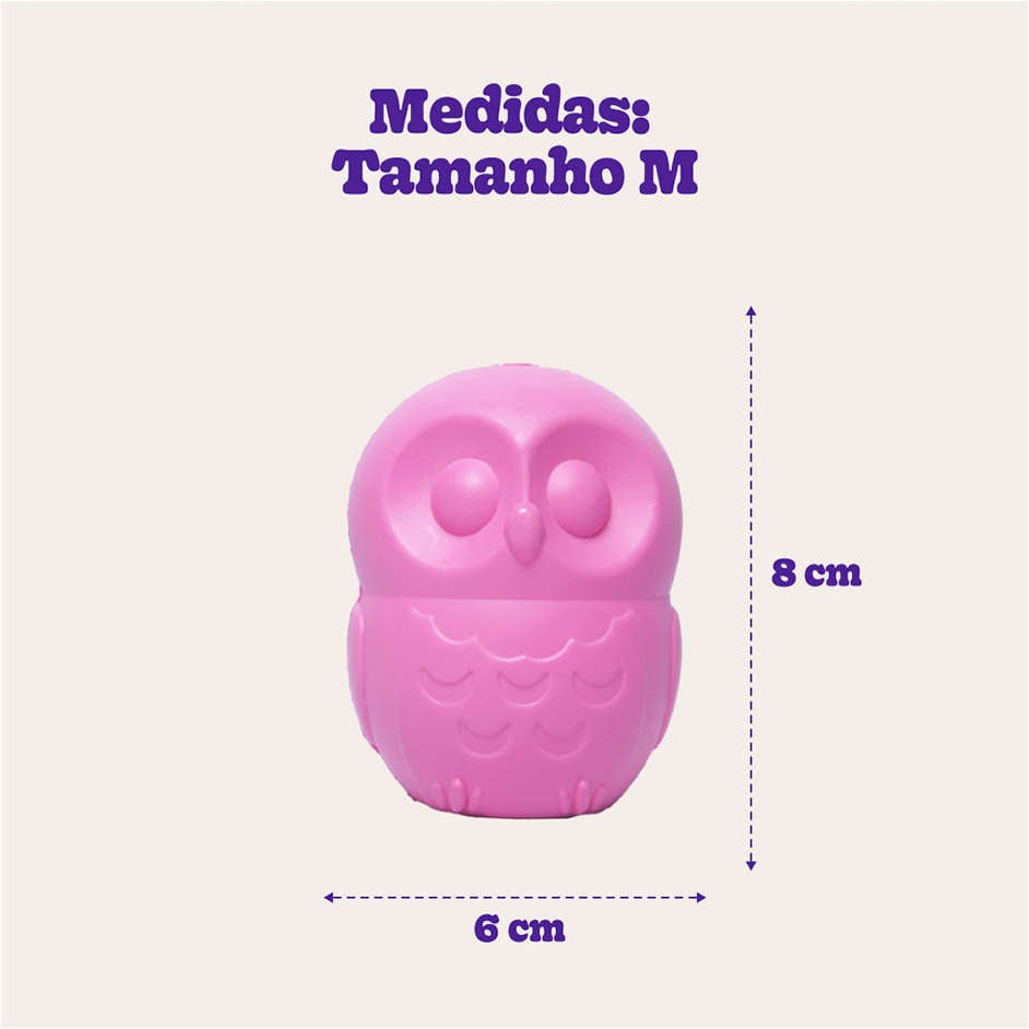 Brinquedo Pet Games Mordedor Corujinha Rosa - Tam. M