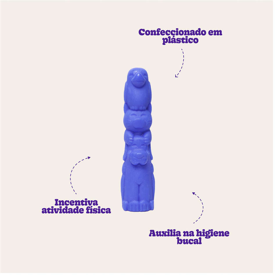 Brinquedo Pet Games Mordedor Totem Nylon Azul - Tam. P