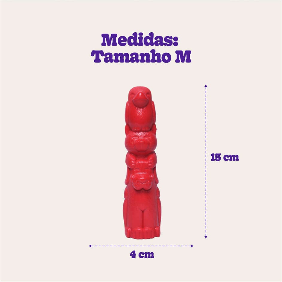 Brinquedo Pet Games Mordedor Totem Nylon Vermelho - Tam. M