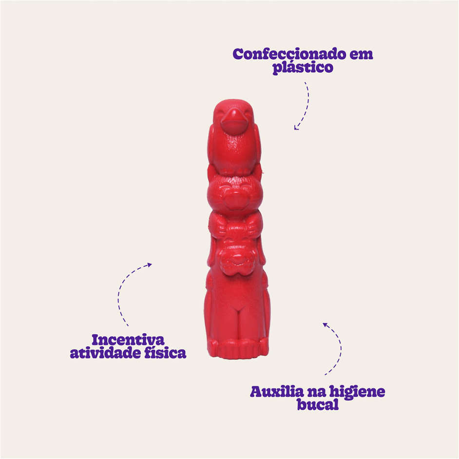 Brinquedo Pet Games Mordedor Totem Nylon Vermelho - Tam. G
