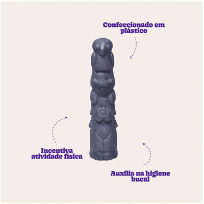 Brinquedo Pet Games Mordedor Totem Soft - Prata