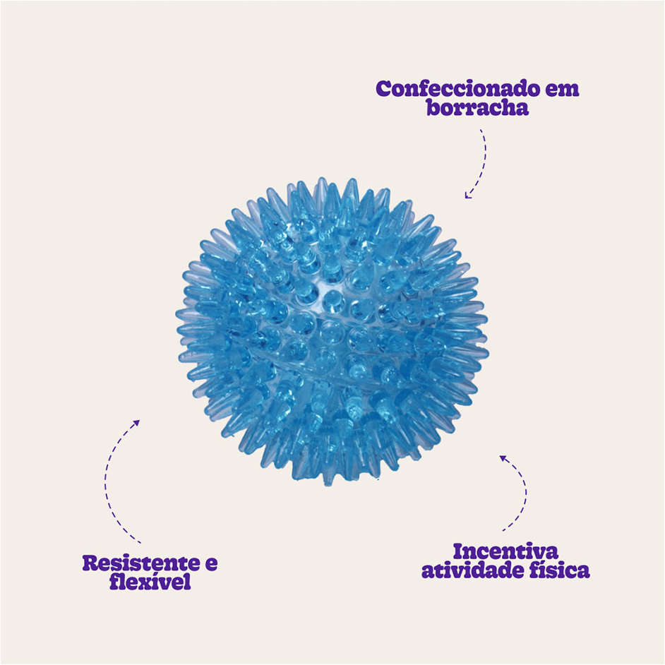 Brinquedo Jambo Bola TPR Espinho com Som Azul - Tam. G