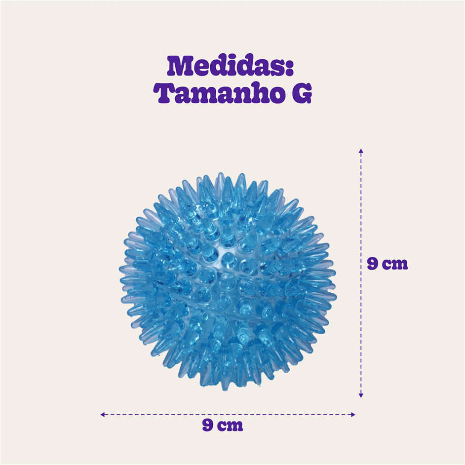 Brinquedo Jambo Bola TPR Espinho com Som Azul - Tam. G