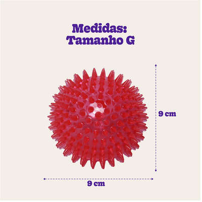 Brinquedo Jambo Bola TPR Espinho com Som Vermelha