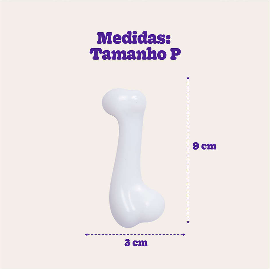 Brinquedo LCM Ossinho de Nylon Duraflex Branco - Tam. P