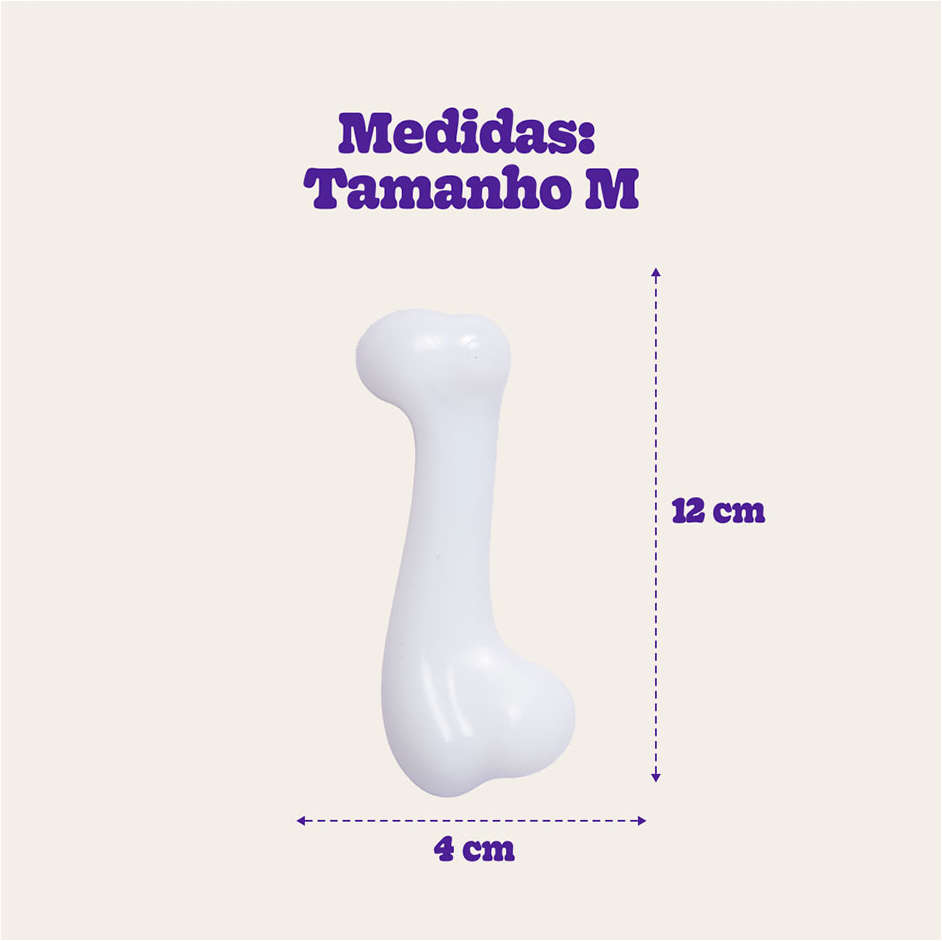 Brinquedo LCM Ossinho de Nylon Duraflex Branco - Tam. M