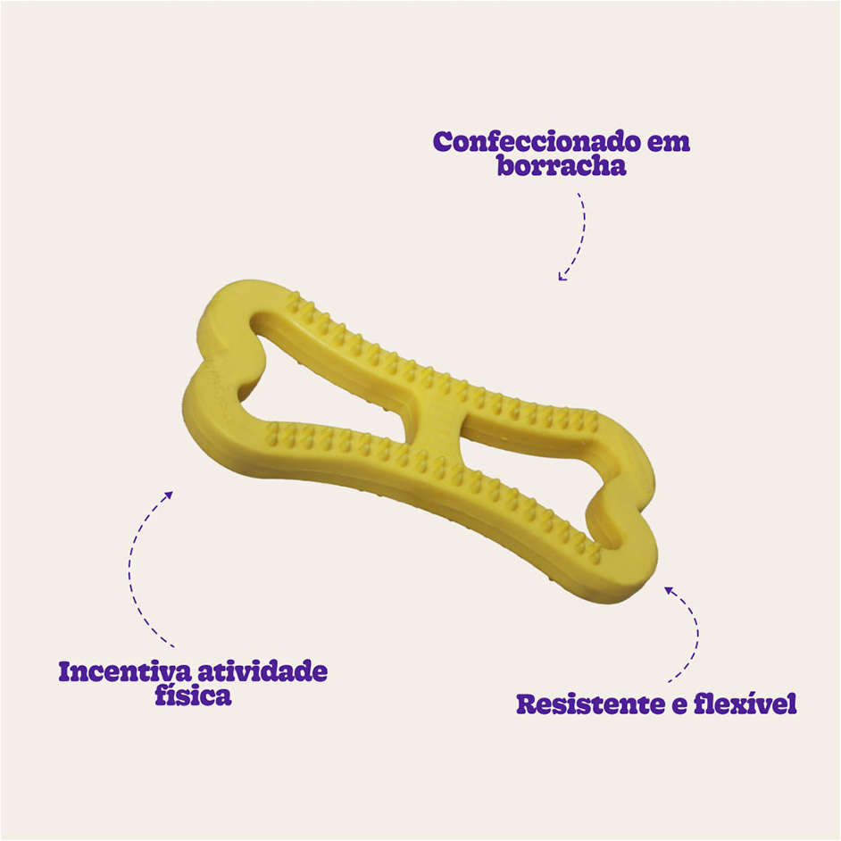Brinquedo LCM Halteres Osso Amarelo - Tam. M