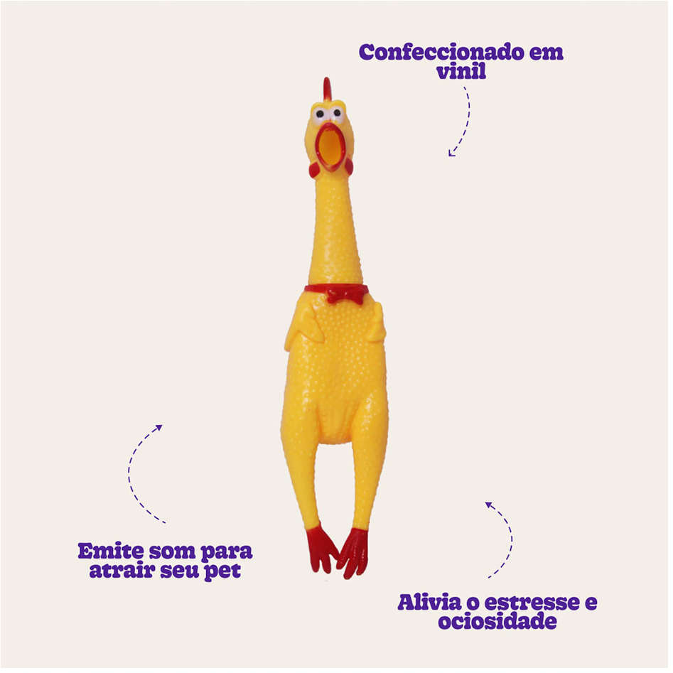 Brinquedo Sonoro The Pets Brasil Frango Gritador - Tam. P