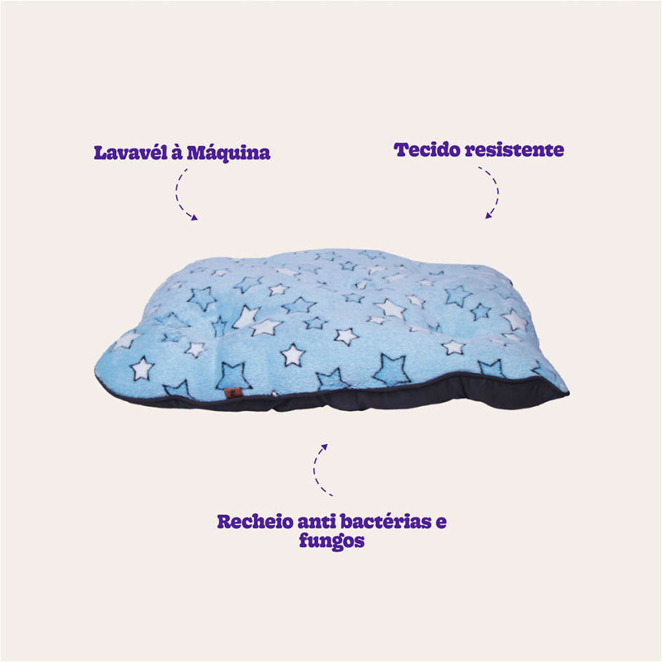 Almofada Pickorruchos Fofucho Dupla Face Azul - Tam. GG