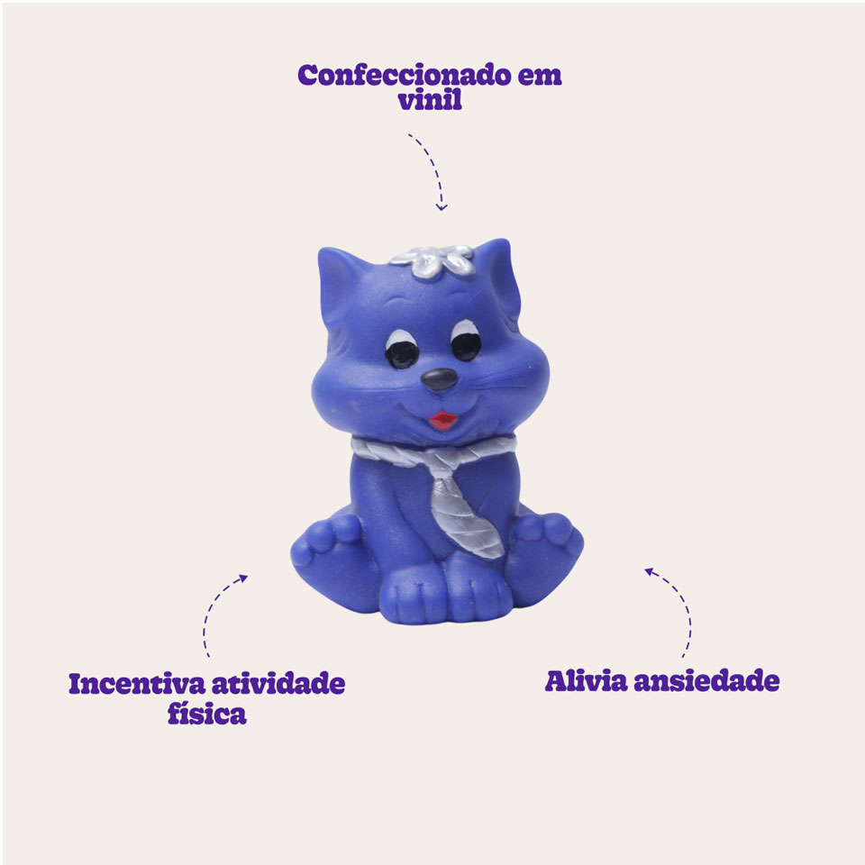 Brinquedo de Vinil Gatinho Azul para Cães - Tam. Único