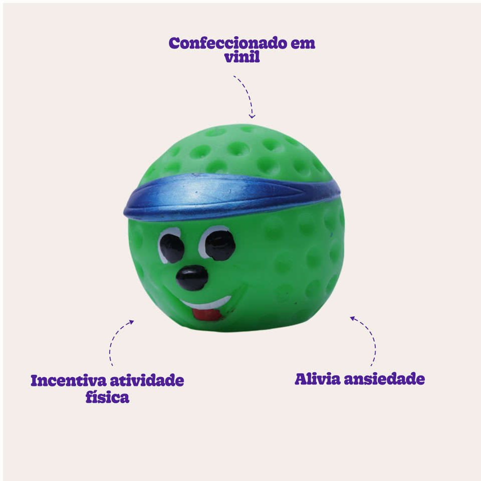 Brinquedo de Vinil Bola de Golf Verde para Cães - Tam. Único