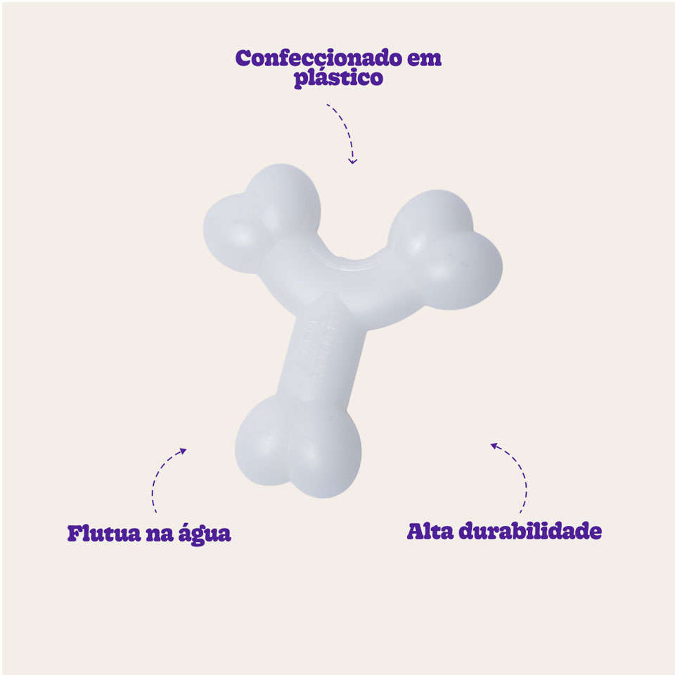 Brinquedo Buddy Toys Ossinho Branco para Filhotes - Tam. Único