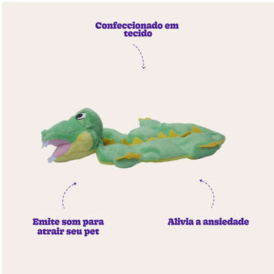 Brinquedo Plush Jacaré Multi Som para Cães