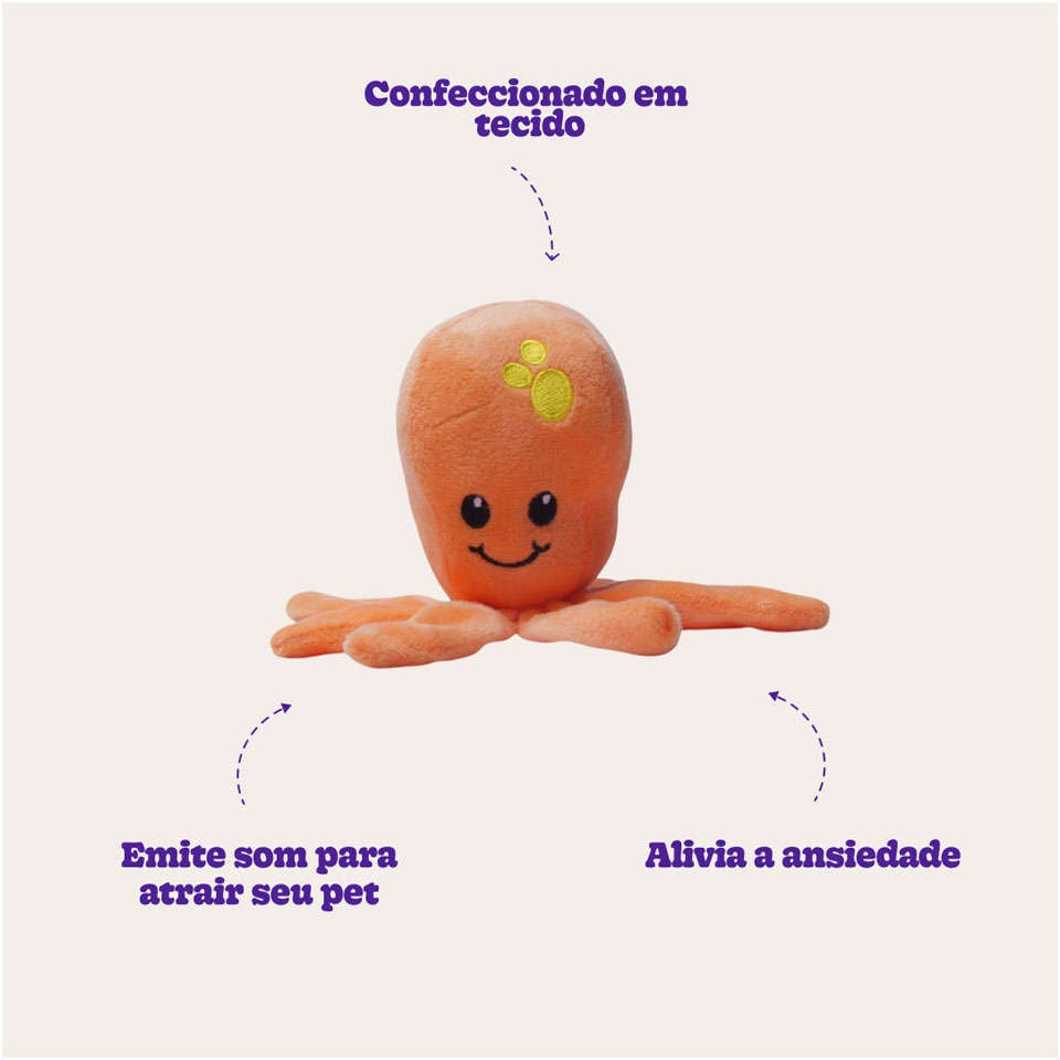 Brinquedo Pelúcia Polvo Feliz para Cães - Tam. Único