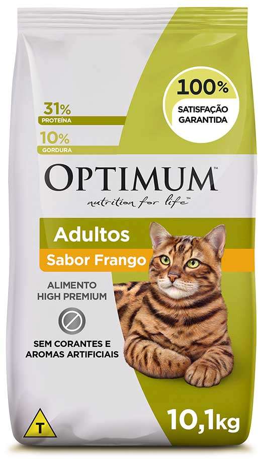 Ração Seca Optimum Frango para Gatos Adultos - 10,1Kg