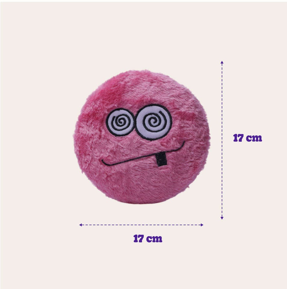 Brinquedo Chalesco Pelúcia Emoticon Crazy para Cães - Tam. Único
