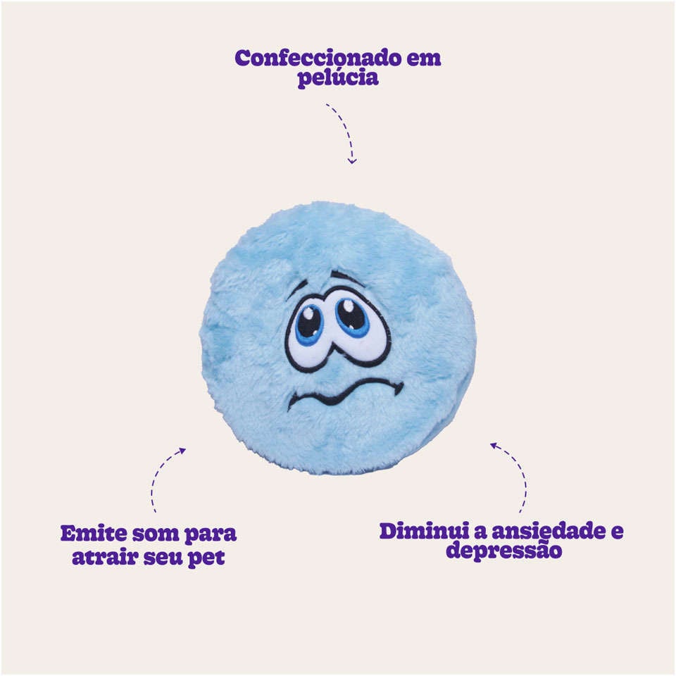 Brinquedo Chalesco Pelúcia Emoticon Uau para Cães - Tam. Único