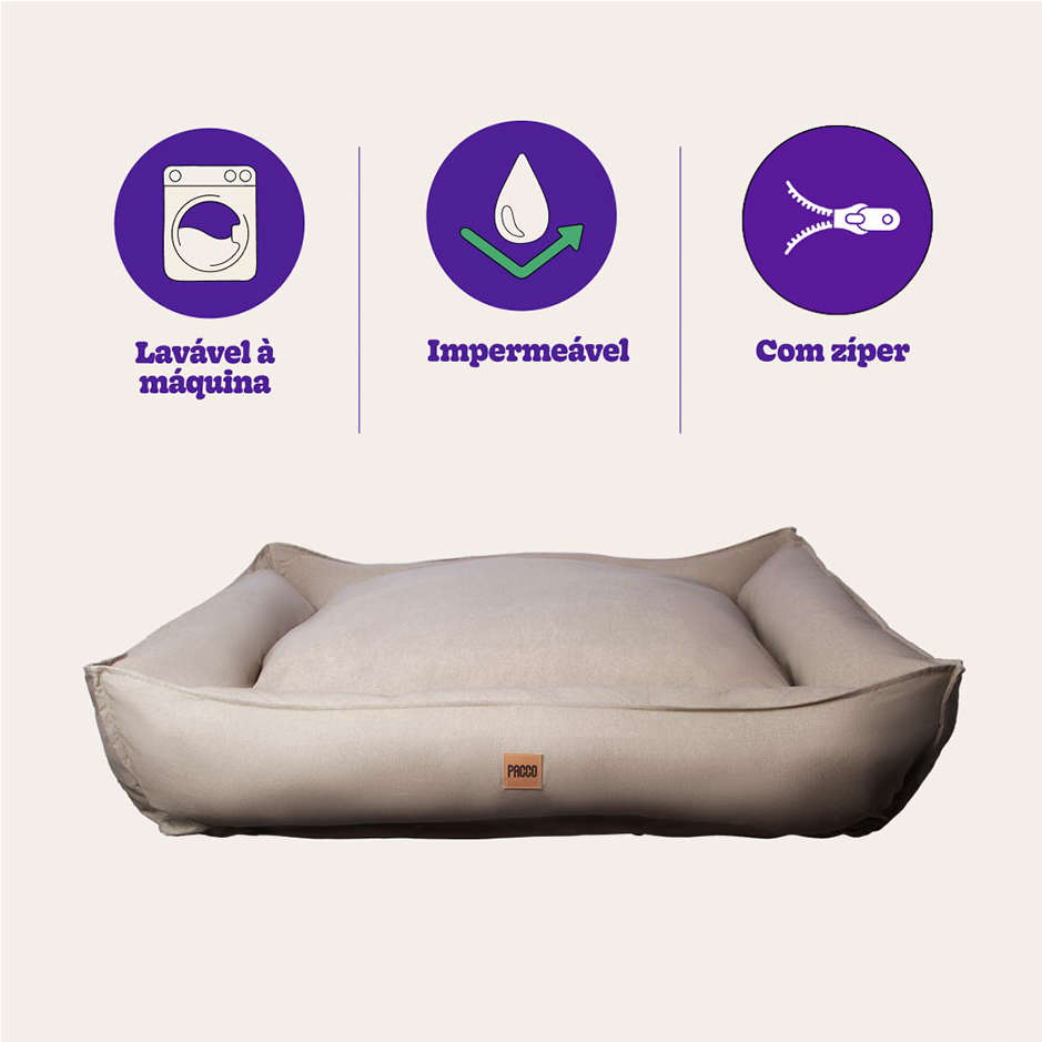Cama Pacco Puppy King Ecotec Lisa Bege para Cães - Tam. Único