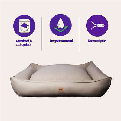 Cama Pacco Puppy King Ecotec Lisa Bege para Cães