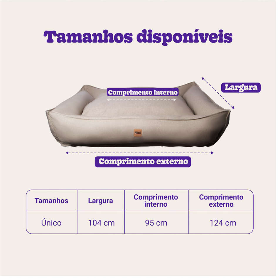 Cama Pacco Puppy King Ecotec Lisa Bege para Cães - Tam. Único
